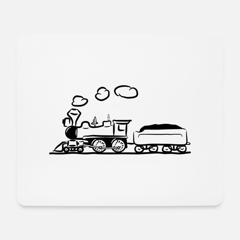 dampflok lok eisenbahn western comic - Mousepad (Querformat) - Weiß
