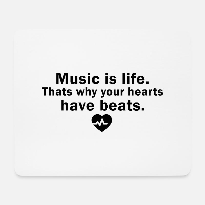 music is life - Mousepad (Querformat) - Weiß