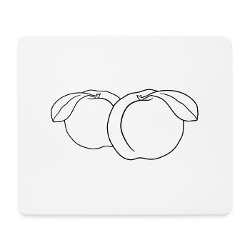 2 pêches délicieuses de fruits de fruits - Tapis de souris (format paysage) - blanc - Devant