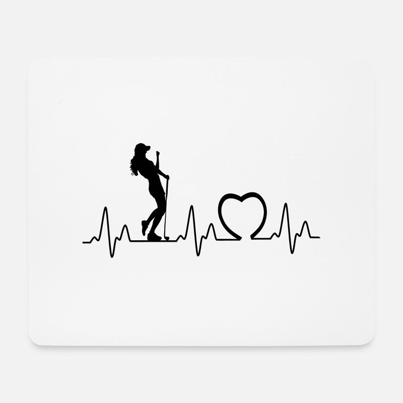 Heartbeat mit Herz golf1 - Mousepad (Querformat) - Weiß