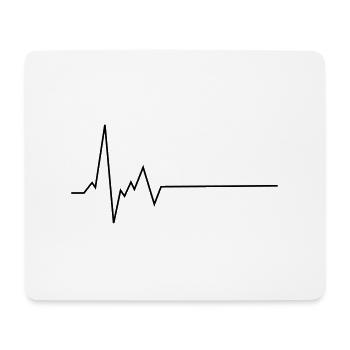 herzschlag - Mousepad (Querformat) - Weiß - Vorne