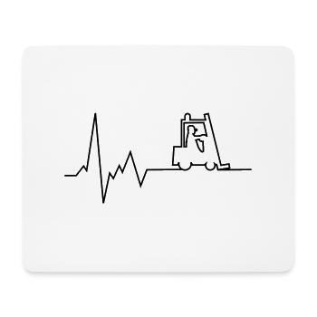 heartbeat fork lift - Mouse Pad (horizontal) - white - Front