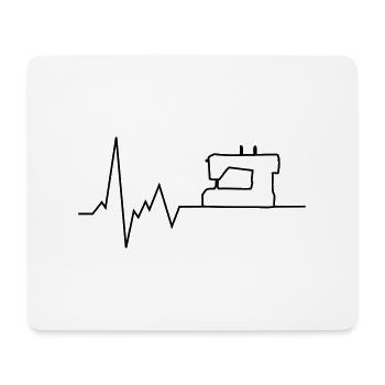 Machine à coudre Heartbeat - Tapis de souris (format paysage) - blanc - Devant