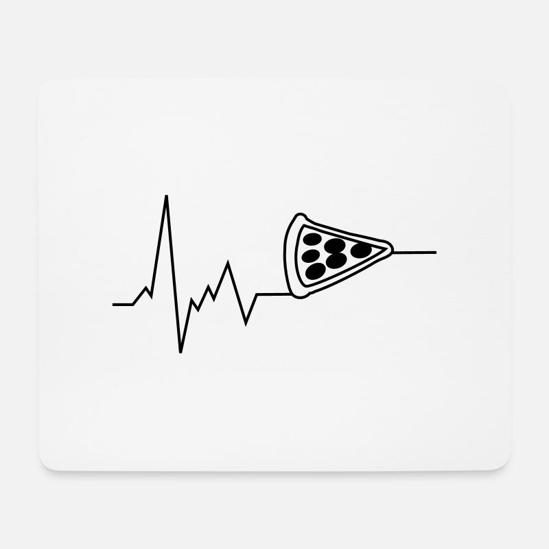 herzschlag pizza - Mousepad (Querformat) - Weiß