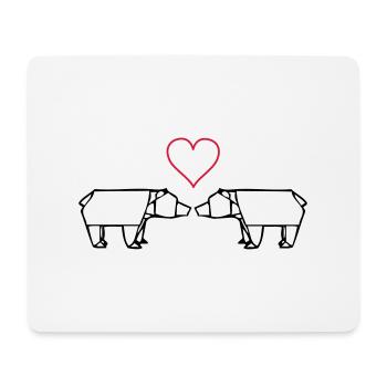 origami_baeren_verliebt_01 - Mouse Pad (horizontal) - white - Front
