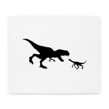 lutter contre la silhouette de raptor contour noir - Tapis de souris (format paysage) - blanc - Devant