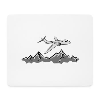 montagnes alps ligne avion avion mouche pilote voy - Tapis de souris (format paysage) - blanc - Devant