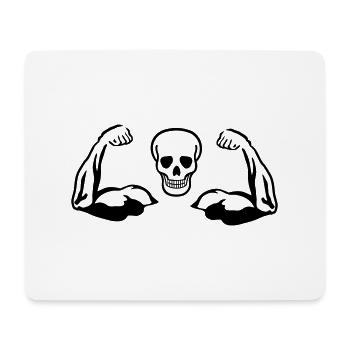 Skull and Muscles, Biceps - Mouse Pad (horizontal) - white - Front