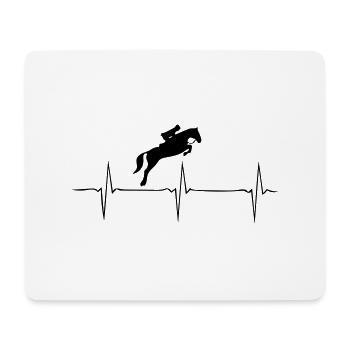 Pferde Herzschlag Puls Reiter Pferd - Mousepad (Querformat) - Weiß - Vorne