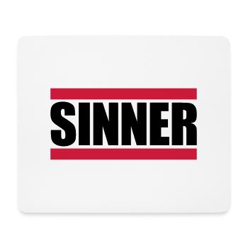 Sinner Text Logo - Mousepad (Querformat) - Weiß - Vorne