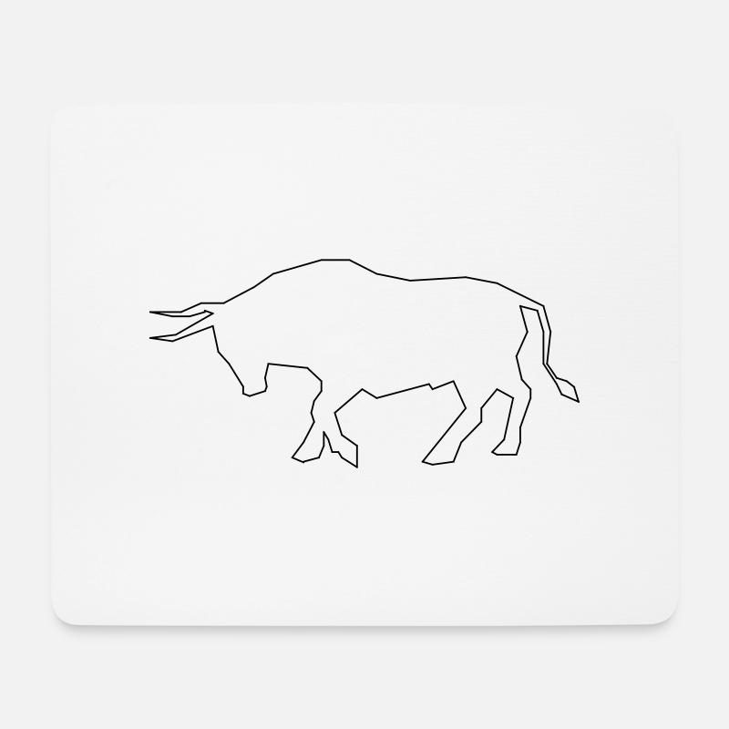 Stier / Bulle - Mousepad (Querformat) - Weiß