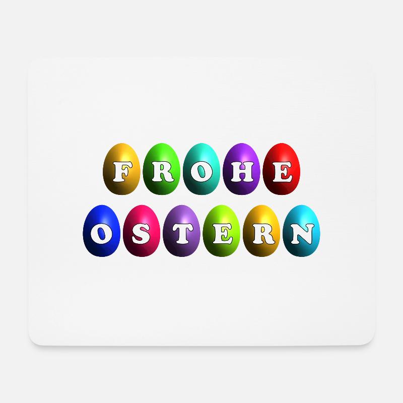 Frohe Ostern Ostereier - Mousepad (Querformat) - Weiß