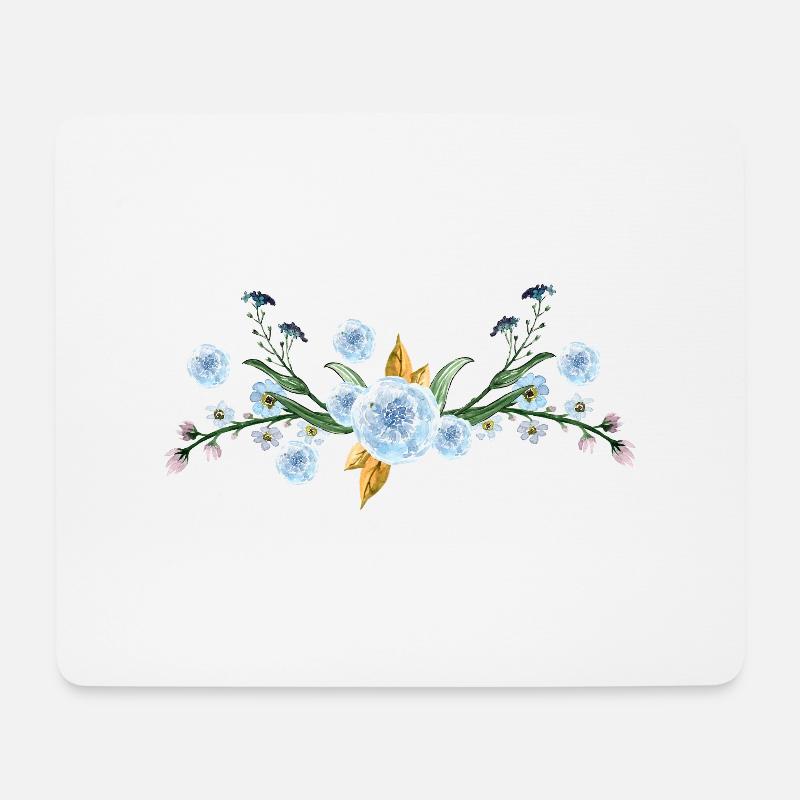 Fleurs - Tapis de souris (format paysage) - blanc