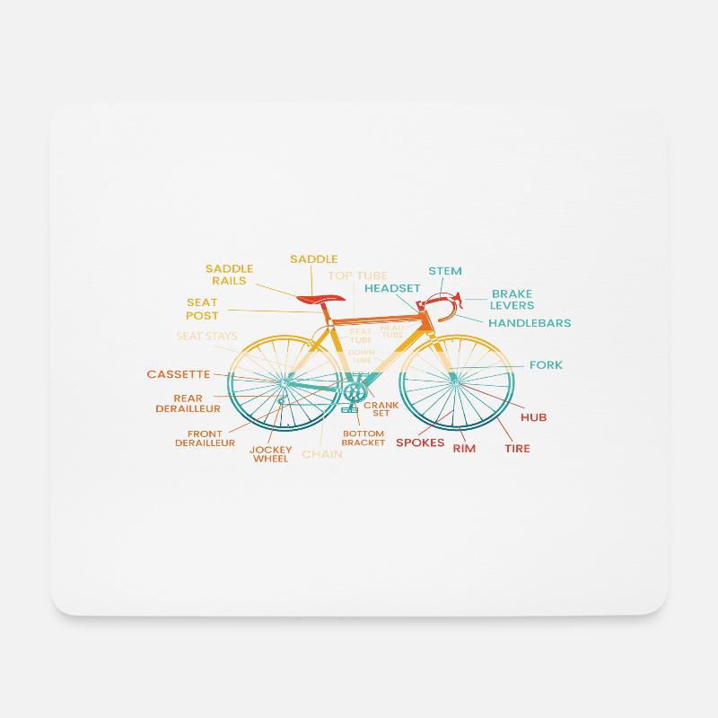 Lustiges Fahrrad Design Bicycle - Mousepad (Querformat) - Weiß