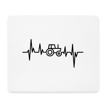 Traktor Herzschlag, Landwirtschaft Bauer Bio - Mousepad (Querformat) - Weiß - Vorne