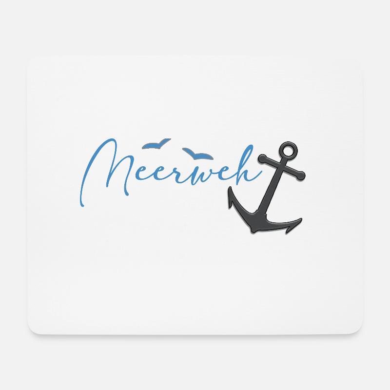 Meerweh Anker - Mousepad (Querformat) - Weiß