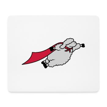 Funny superhero sheep - Mouse Pad (horizontal) - white - Front