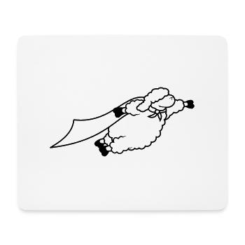 Superhero sheep funny - Mouse Pad (horizontal) - white - Front