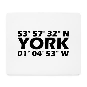 York Koordinaten - Mousepad (Querformat) - Weiß - Vorne