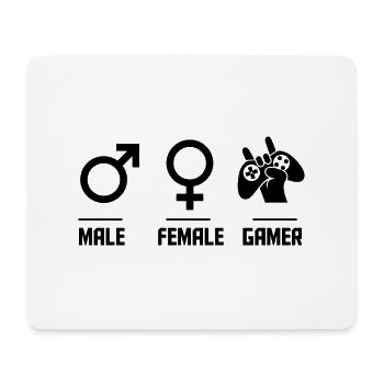 Male Female Gamer Video Gamer Gaming Pc Console Ge - Mousepad (Querformat) - Weiß - Vorne