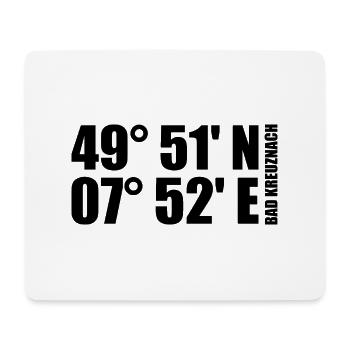 Bad Kreuznach coordinates - Mouse Pad (horizontal) - white - Front