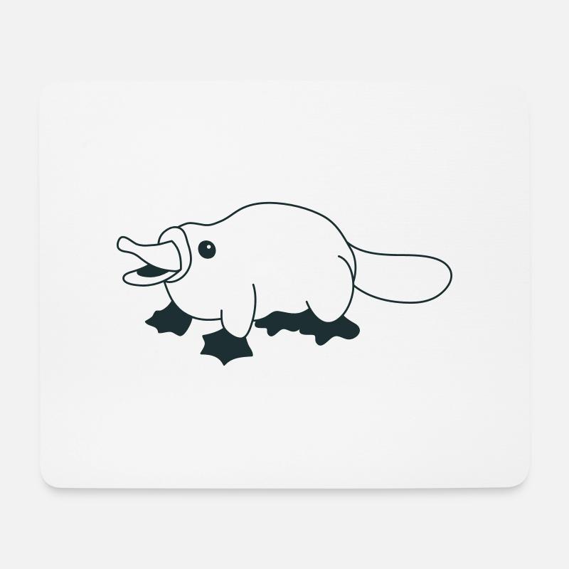 Squat Schnabeltier - Mousepad (Querformat) - Weiß