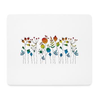 Fleur - Tapis de souris (format paysage) - blanc - Devant