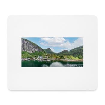 Geiranger panorama view from harbor - Mouse Pad (horizontal) - white - Front