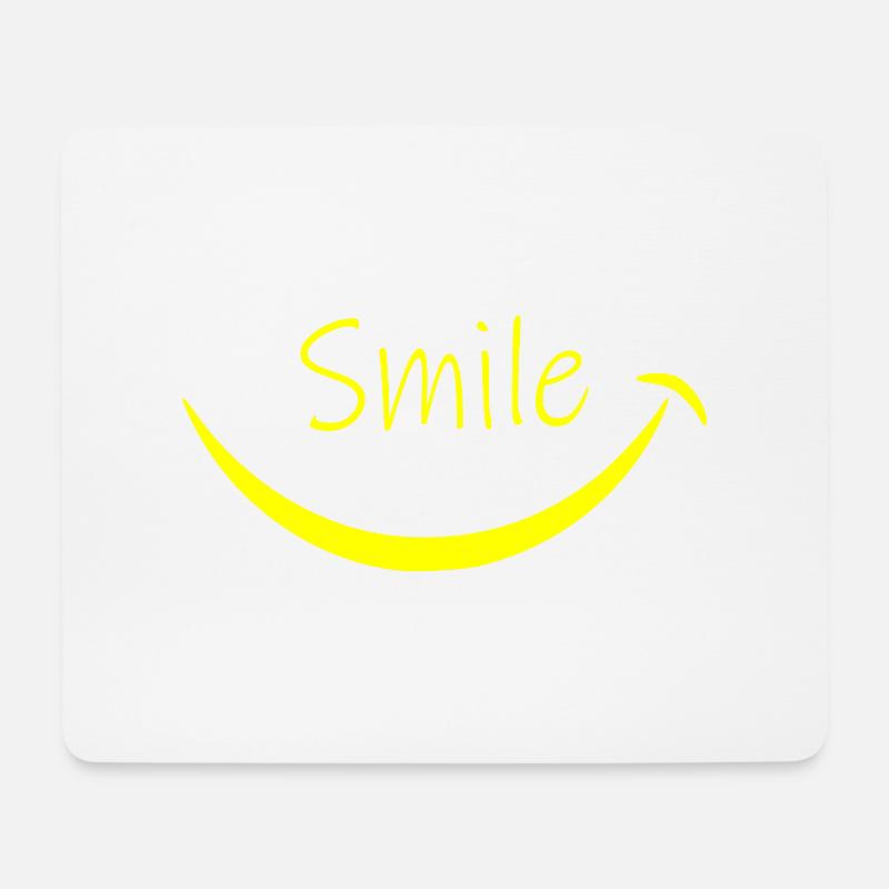 Smile - Mousepad (Querformat) - Weiß