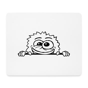 Mad monster behind the wall - Mouse Pad (horizontal) - white - Front