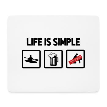 Life Can Be Simple Just Add Water Kayaking Paddle - Mousepad (Querformat) - Weiß - Vorne