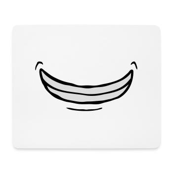 Breites überschwängliches Comic Grinsen - Mousepad (Querformat) - Weiß - Vorne