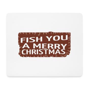 comic fish fishing boat birthday present idea - Mousepad (Querformat) - Weiß - Vorne