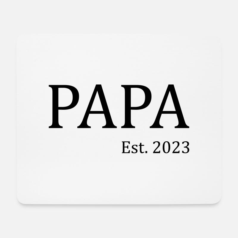 Papa est. 2023 - Mousepad (Querformat) - Weiß