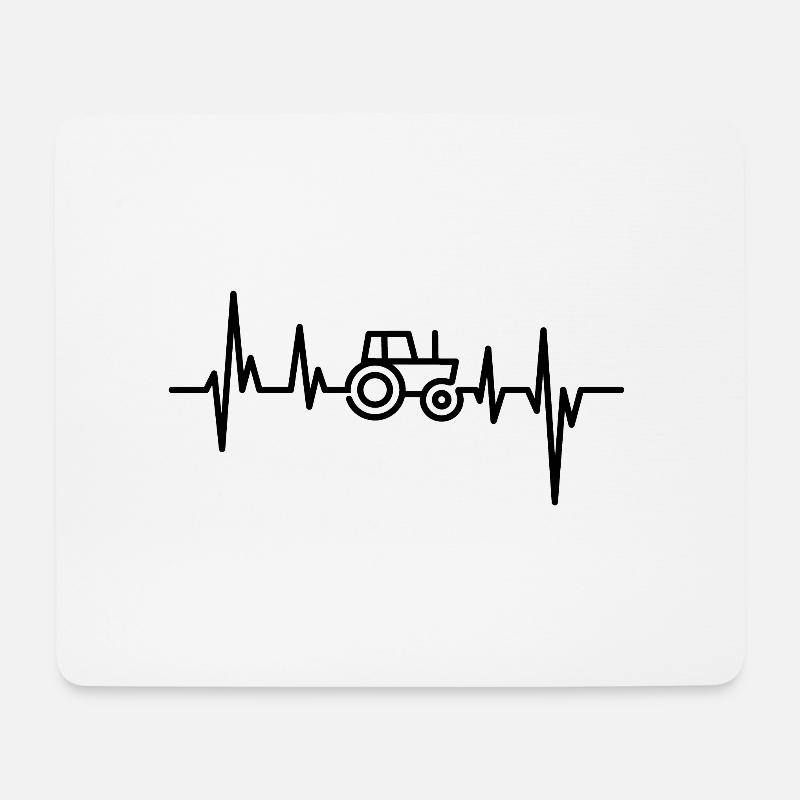 Traktor Herzschlag | Landwirtschaft, nachhaltig - Mousepad (Querformat) - Weiß
