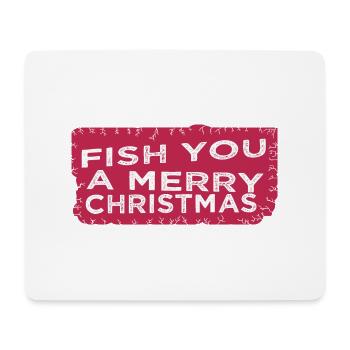 fish hook bass fishing funny fish head fishes - Mousepad (Querformat) - Weiß - Vorne