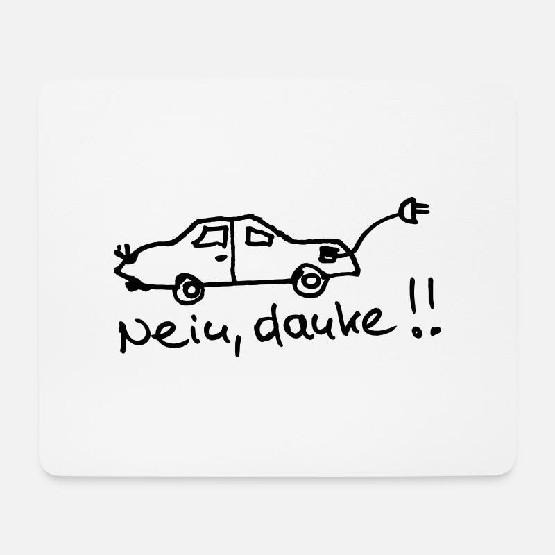 E Auto, nein danke! - Mousepad (Querformat) - Weiß