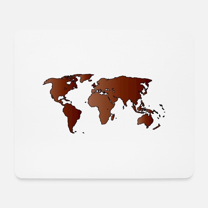 Weltkarte Gliederung - Mousepad (Querformat) - Weiß