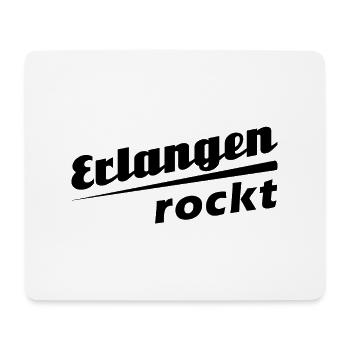 Erlangen rockt - Textdesign mit Stadtnamen - Mousepad (Querformat) - Weiß - Vorne