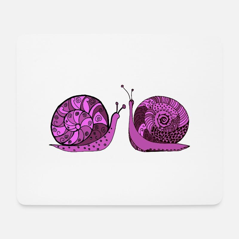 Escargots - Tapis de souris (format paysage) - blanc