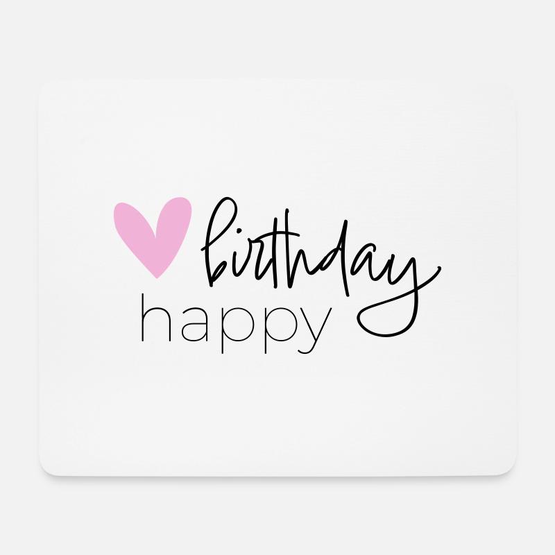 Happy Birthday - Mousepad (Querformat) - Weiß