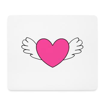 Saint-Valentin Cœur Rose, St. Valentin cadeau - Tapis de souris (format paysage) - blanc - Devant
