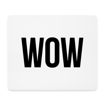 WOW - Mousepad (Querformat) - Weiß - Vorne