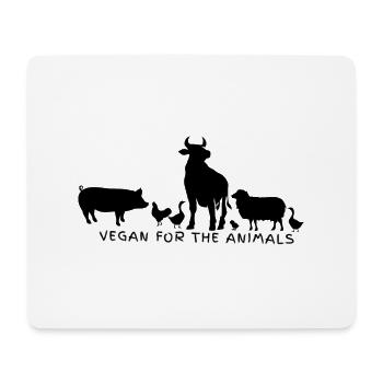 Vegan for the animals 5.0 - Mousepad (Querformat) - Weiß - Vorne