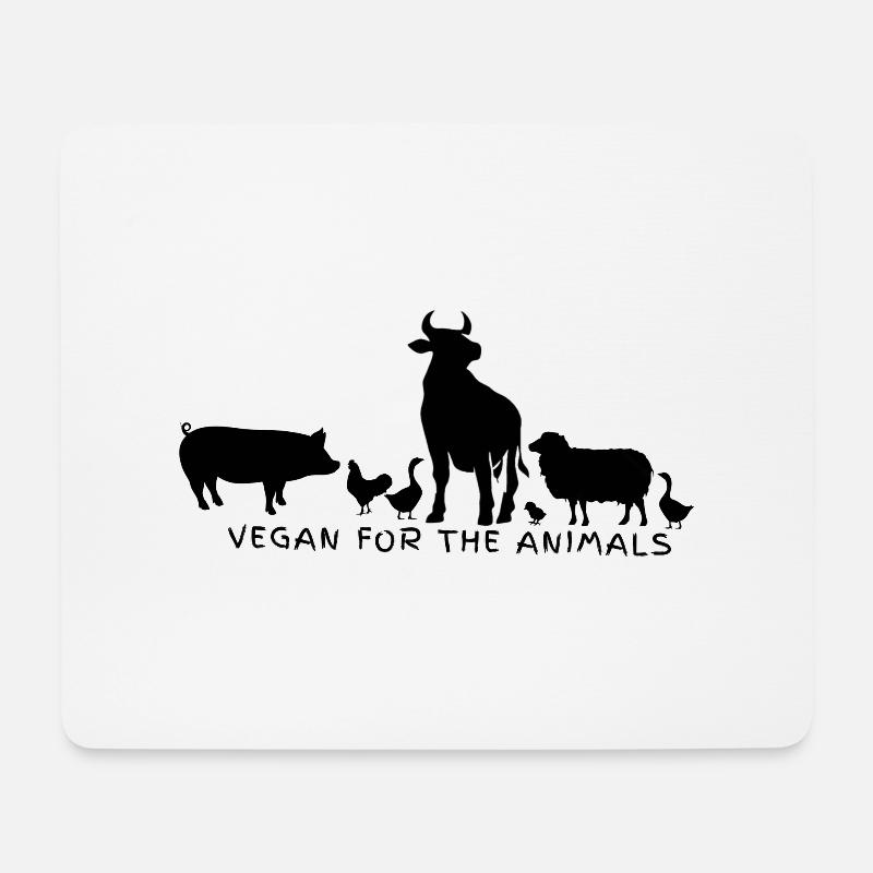 Vegan for the animals 5.0 - Mousepad (Querformat) - Weiß