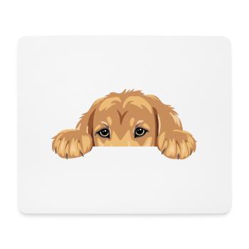 Funny peeping golden retriever puppy - Mouse Pad (horizontal) - white - Front