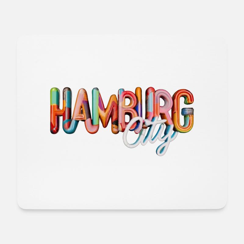 Hamburg City Bunt - Mousepad (Querformat) - Weiß