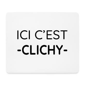 Ici c'est Clichy (noir) - Tapis de souris (format paysage) - blanc - Devant