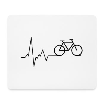 Heartbeat Bicycle ECG - Mouse Pad (horizontal) - white - Front