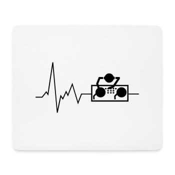 Herzschlag DJ Disk Jockey Musik Equalizer Mixer - Mousepad (Querformat) - Weiß - Vorne